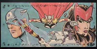 2017 Marvel Premier triple sketch Mitch Ballard Scarlet Witch Thor