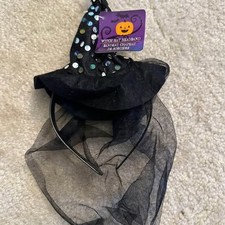 Kids Witch Hat Headband with Veil