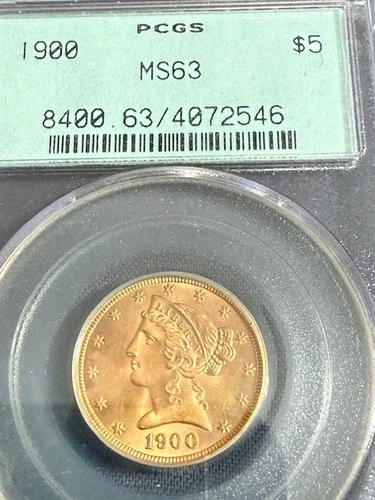 1900 Liberty Gold Half Eagle $5 PCGS MS63 U.S Coin Pre-1933      NO RETURNS