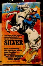 Vintage Hubley Lone Ranger Silver Horse Rider Toy w/ Original Box Instructions