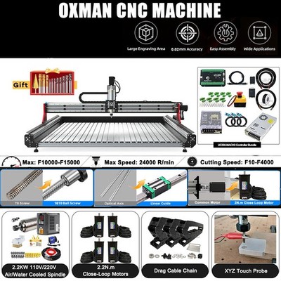 OXMAN CNC Router with UC300 Mach3 4 Axis Machine Full Kit -1610 Ball Screw Drive