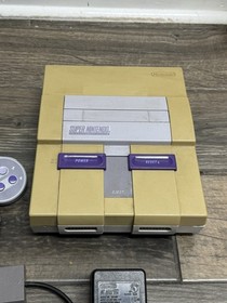 Original Super Nintendo SNES Console Bundle Lot 4 Games Authentic Tested