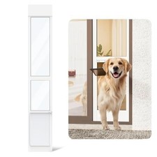 Sliding Glass Door Dog Door Insert   Adjustable 75.8"  80.3" Height, Aluminum