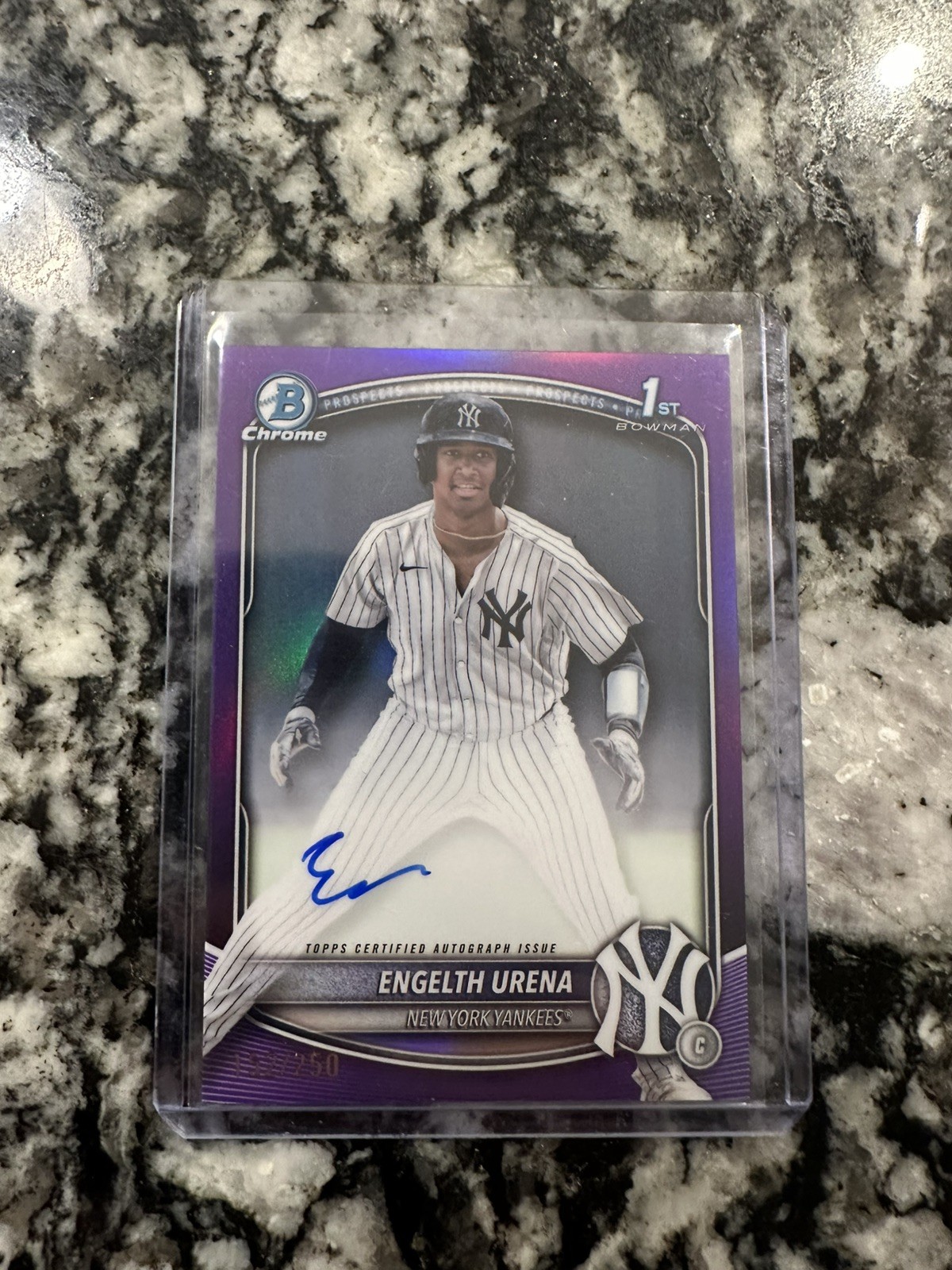 2025 Bowman Engelth Urena Chrome Auto Purple Refractor 1st Prospect #/250 - RCO2