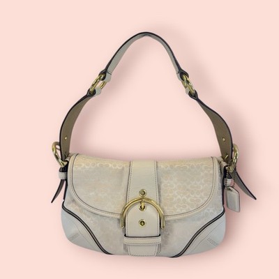 COACH Y2K Vintage Soho Small Flap Shoulder Bag Canvas & Leather