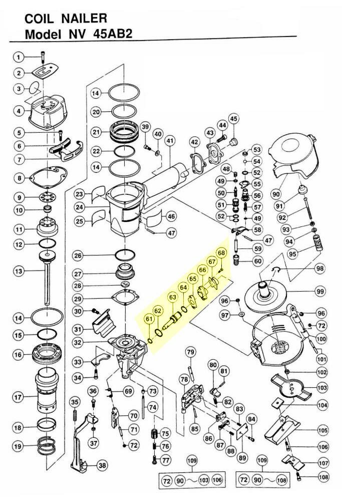 CoFast&reg; Feed Piston Set 3 O-Rings Gasket Cover for Aftermarket Hitachi NV45AB2