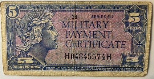 5 CENTS MILITARY PAYMENT CERTIFICATE SERIES 611 H04845574H