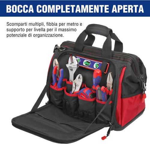 Borsa Porta Utensili Da Lavoro 16”, 39 Tasche Borsa per Attrezzi Con Tracolla Re - Foto 5 di 12