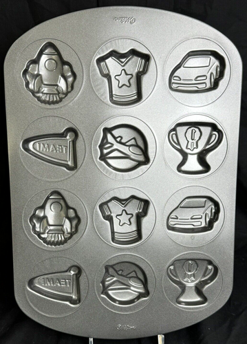 Wilton Ultra Bake Boy Cookie Pan Birthday Team Sports Party Plane Car Rocket - Picture 2 of 3