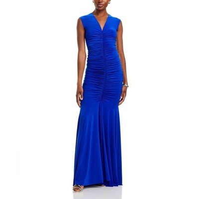Norma Kamali Ruched Fishtail Gown Electric Blue Size Large  NWT
