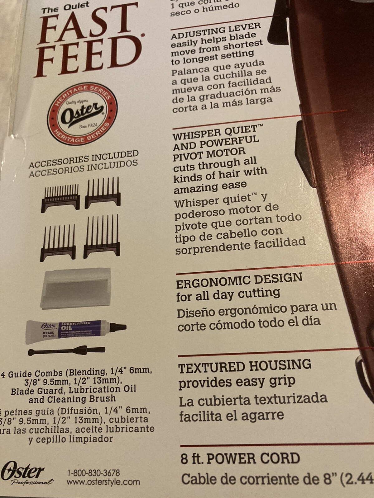 Oster 76023-510 Fast Feed Corded 9W Adjustable Pivot Motor Clipper