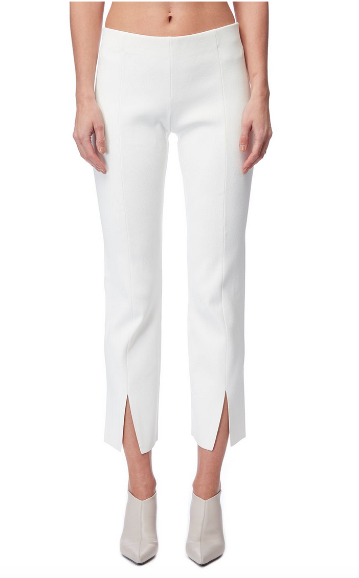 FILA Pantaloni The Row Thilde elasticizzati cady gamba dritta bianchi nuovi con etichette $1850 taglia XS