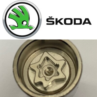 SKODA VERRIEGELUNGSRADMUTTER SCHRAUBENSCHLÜSSEL HAUPTSCHLÜSSELENTFERNER - BUCHSTABE D 764 Code