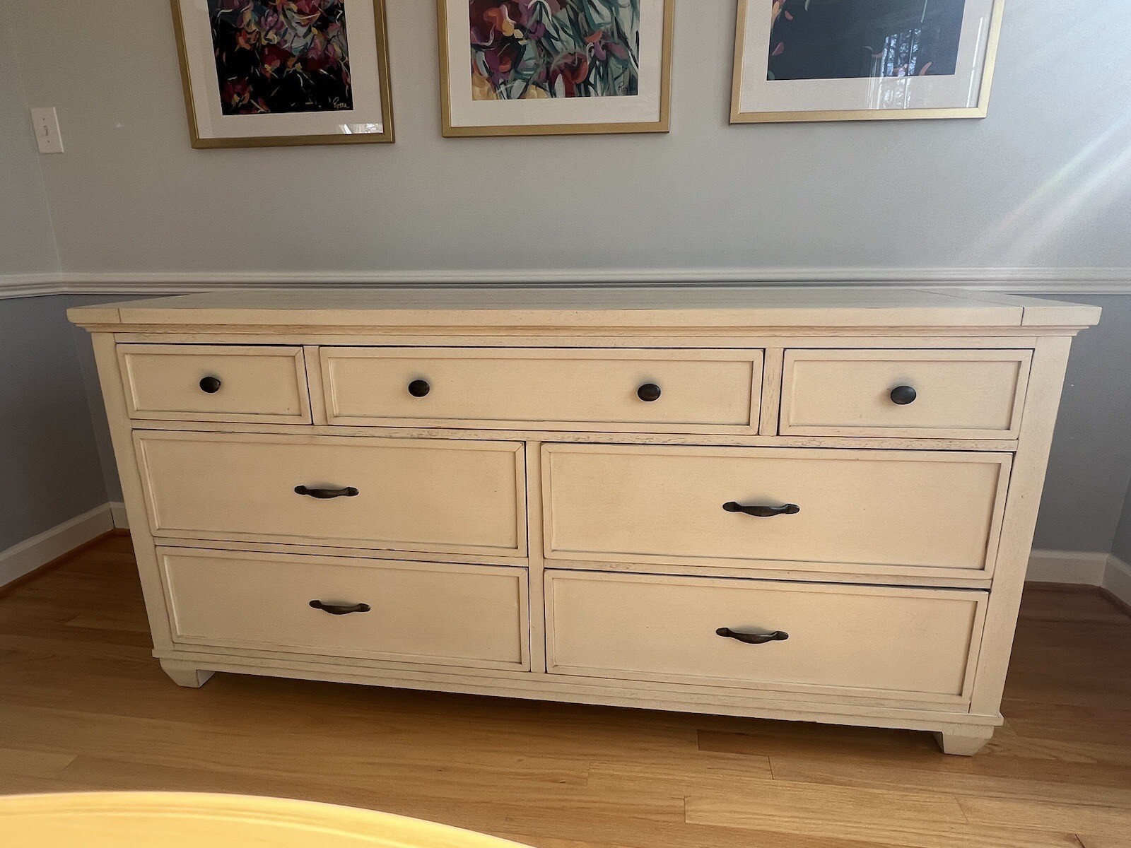 Ethan Allen Tango Double Dresser 7 Drawers Cotton Finish Great Used