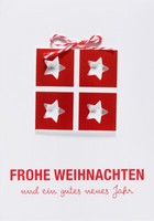 Weihnachten GlüCkwunschkarte Mit Umschlag Rot Weiß Sterne Frohe