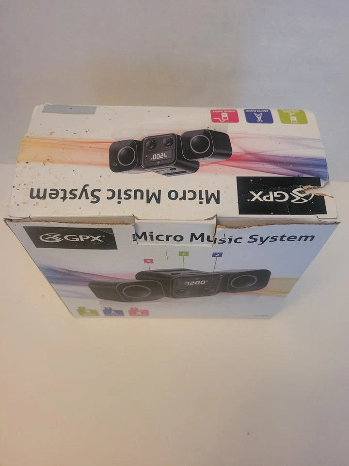 GPX Micro Music System MP3 Dock Connector Am/Fm Radio HM102B Audio Input EMusic - Image 2 of 4