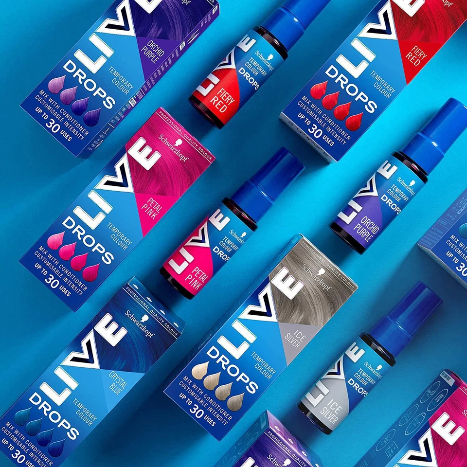 Schwarzkopf LIVE Colour Drops Semi-Permanent and Silicone-Free Hair Dye, 3x30ml - Image 3 of 4