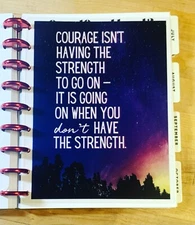 Courage Quote Dashboard Insert for use with Classic HAPPY Planner-
