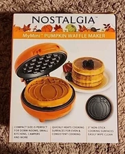Nostalgia Mymini PUMPKIN 🎃 Waffle Maker . Sealed. Brand New
