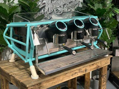 SAN REMO CAFE RACER 3 GROUP AQUA ESPRESSO COFFEE MACHINE CUSTOM COMMERCIAL CAFE