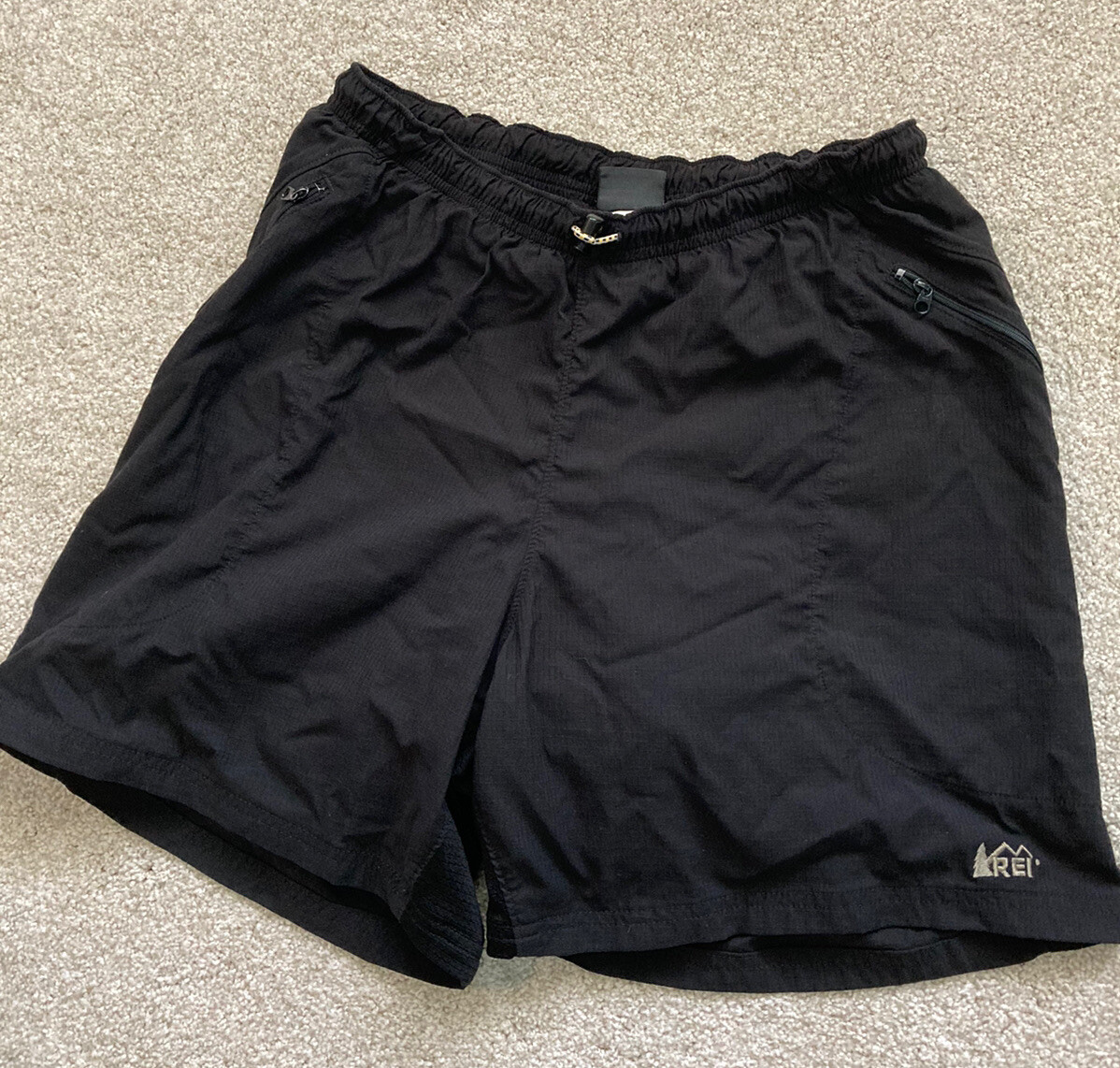 REI cycling shorts, Black, Padded, Nylon Shell, Liningpolyester, Lycra