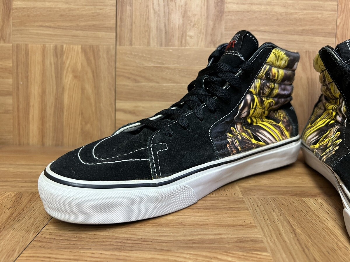 RARE🔥 VANS IRON MAIDEN Killers SK8-Hi Black Yellow Sneakers Sz 9