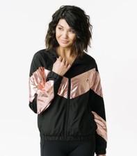 Zyia Pink Shine Block Jacket- Size 2XL XXL, NWT, Windbreaker Full Zip Black