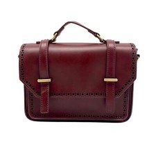 Ecosusi Burgundy Vegan Leather Top Handle Bri...