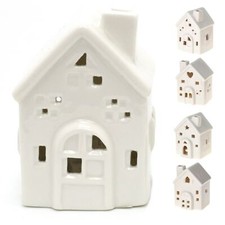 Mini LED White Ceramic House Lamp | Village Light Up House Christmas Decoration