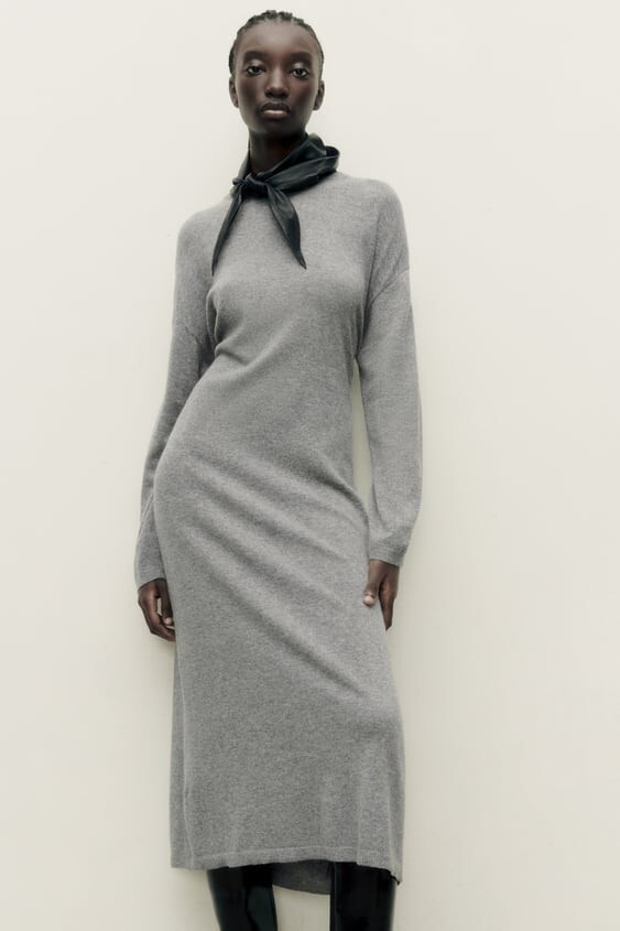 NWT ZARA BUTTONED MULTIPOSITIONAL KNIT DRESS M $70 | eBay