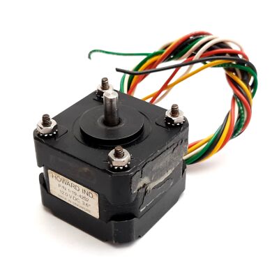 Howard 1-19-4202 Stepper Motor, Voltage: 12VDC, Resolution: 3.6°/Step, 5mm Shaft