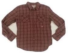 Levis Shirt Mens Size Medium Red Plaid Snap Buttons Western Cowboy Long Sleeve