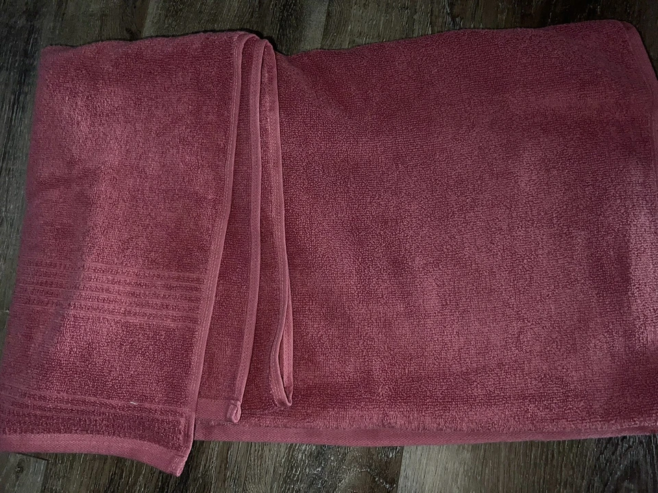 Lacoste ~ полотенце для ванны 100% хлопок 30 «x 52» большой крокодила логотип розовато-лиловый - Изображение 3 из 4