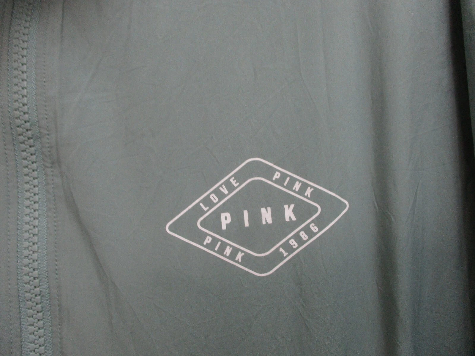 UNDERCOVER Giacca ROSA Victorias Secret piccola adulto verde cappuccio rimovibile zip intera donna