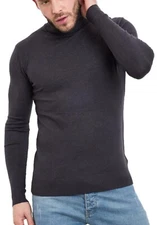 Mens Soft High Neck Turtleneck Sweater, Slim Fit 703.