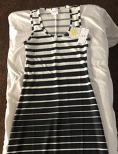 New Lularoe XXS Black White Ombré Striped Dani Long Maxi Dress Unicorn 🦄 NWT