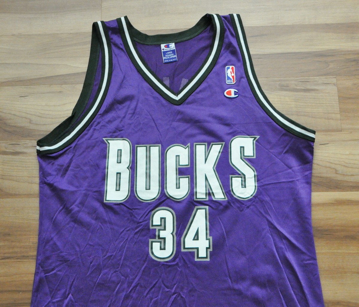 Worn M Rare Vintage Nike NBA Milwaukee Bucks Ray Allen Basketball Jersey