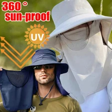 Wide Brim Sun Hat UV Protection Bucket Cap For Hiking Camping Fishing Safari Men