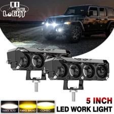 4inch LED Work Light Pods Amber White Strobe Spot Flood Driving Fog Lamp Offroad