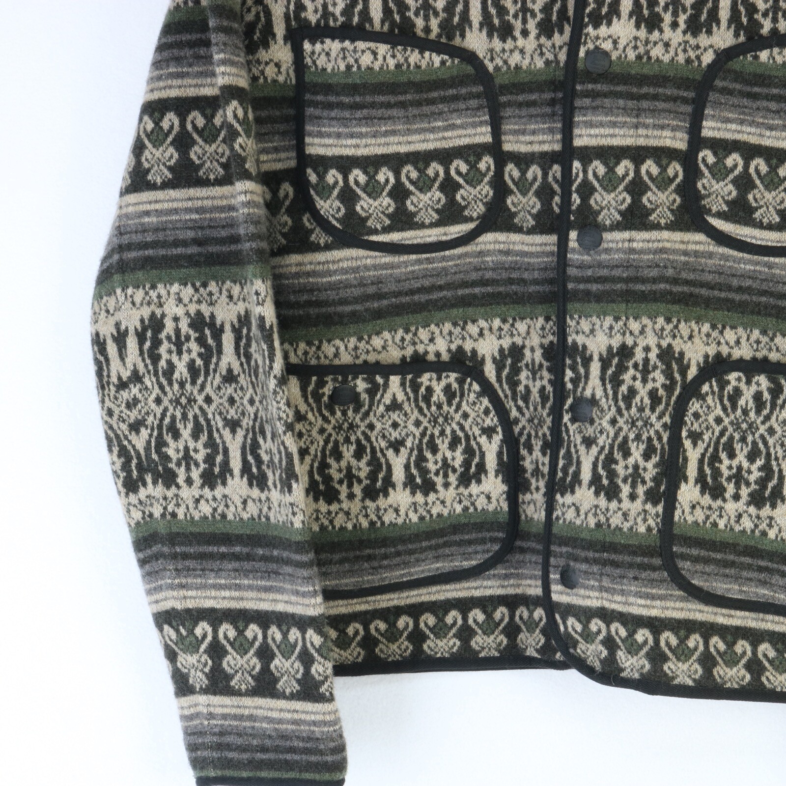 RRL DOUBLE RL BIRDSEYE SHAWL SWEATER JACKET GREEN COTTON CASHMERE WESTERN COAT L