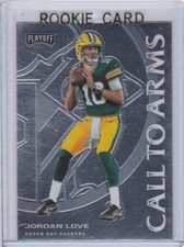 JORDAN LOVE ROOKIE CARD Green Bay Packers Playoff Football CALL TO ARMS RC!