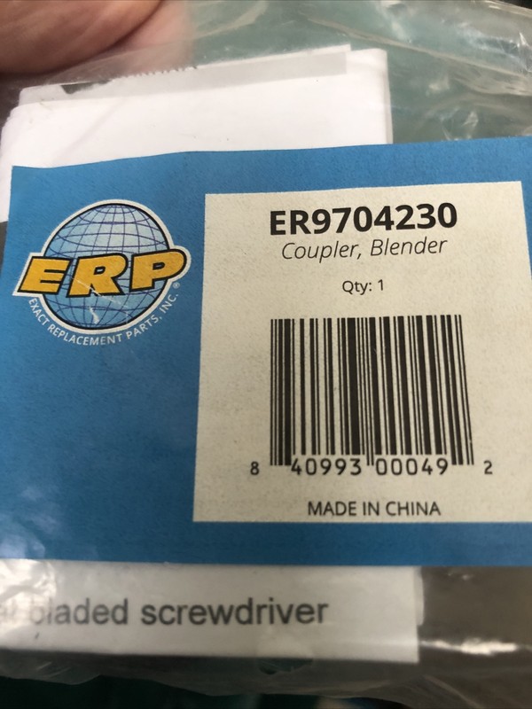 9704230 Drive Coupler for KitchenAid Blender KSB5WH4, KSB5SSOB4, KSB53 ERP NEW