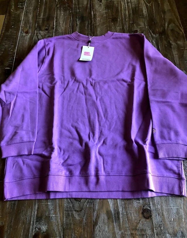 Monki Purple Round Neck Oversized Sweatshirt Womens Size L NWT eBay