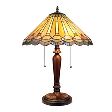 Chloe Lighting Inez Tiffany 2-Light Mission Lamp 16" DAMAGED BOX