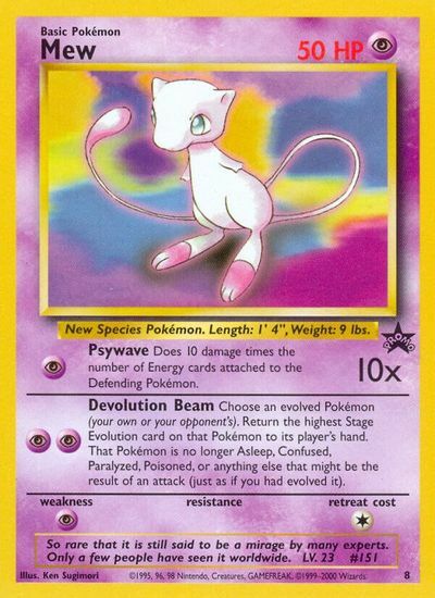 dark mew pokemon card mew black star promo pokemon card - Near Mint Condition