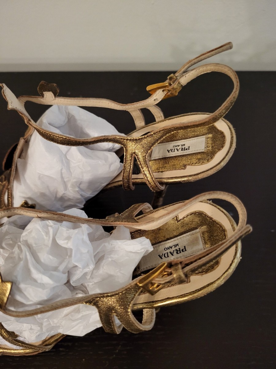 MADE IN ITALY PRADA GOLD LEAF HEELS VINTAGE 38.5 | eBay MADE IN ITALY PRADA GOLD LEAF HEELS VINTAGE 38.5 | eBay