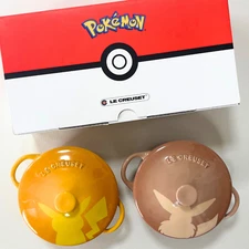 Le Creuset Pokemon Collection Mini Cocotte 2pcs Pikachu Eevee Set Limited Japan