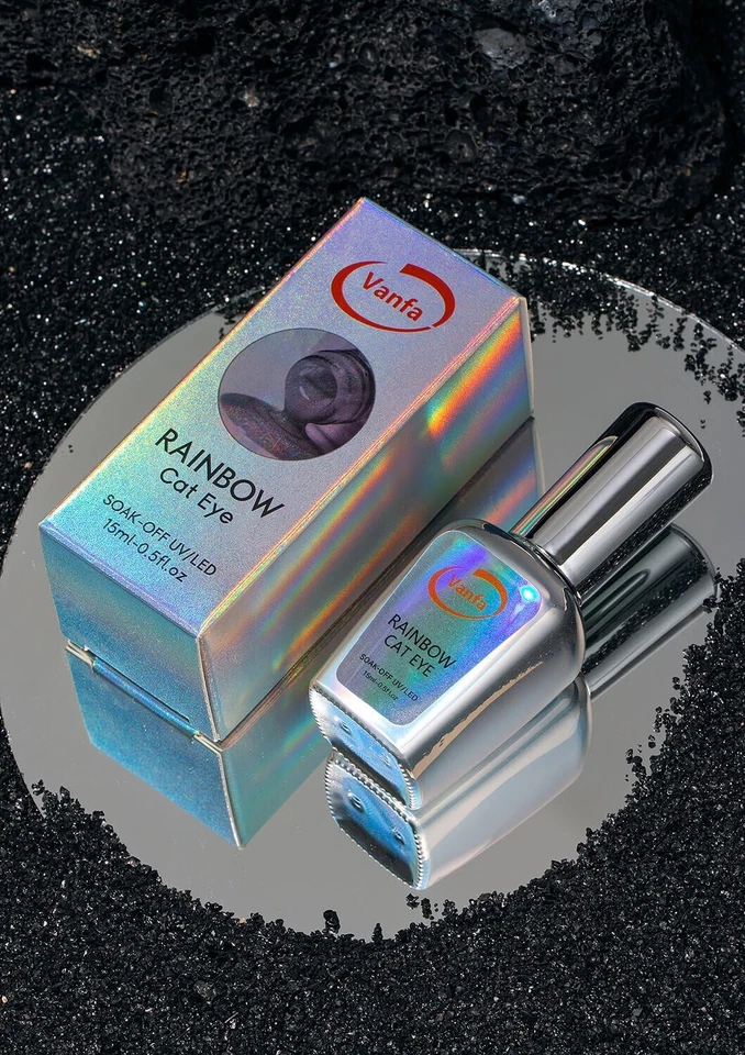 Esmalte en gel Vanfa brillo holográfico 9D ojo de gato - ojo de gato arco iris *elige cualquiera* Foto 2 de 4