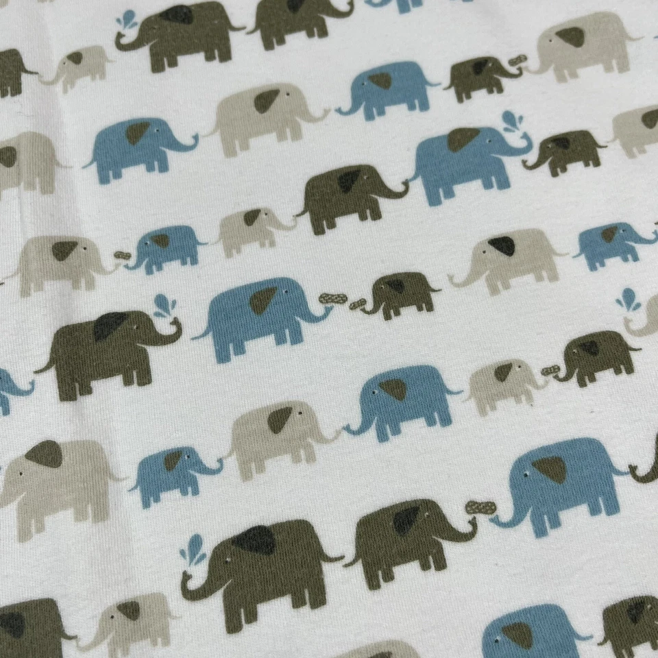 Difícil de Encontrar 2009 Gymboree Elephante Blanco Bebé MANTA con Azul Gris Elefantes Cacahuetes L1 Foto 3 de 4