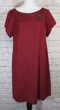 Robbie Bee Shift Dress Womens Plus SZ 0X Maroon Dark Red Stretch #7125